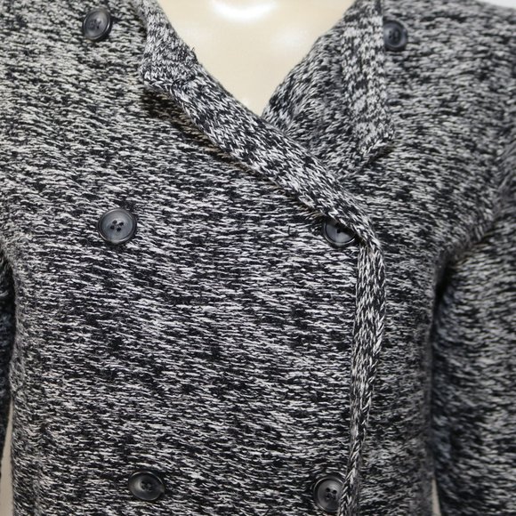 Lucky Brand Double Breasted Pea Coat Marled Cardigan Sweater Size Medium - Picture 2 of 6